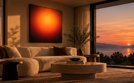 A room, transformed by light alone.
